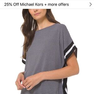 Michael Kors Black and White Checkered Tunic